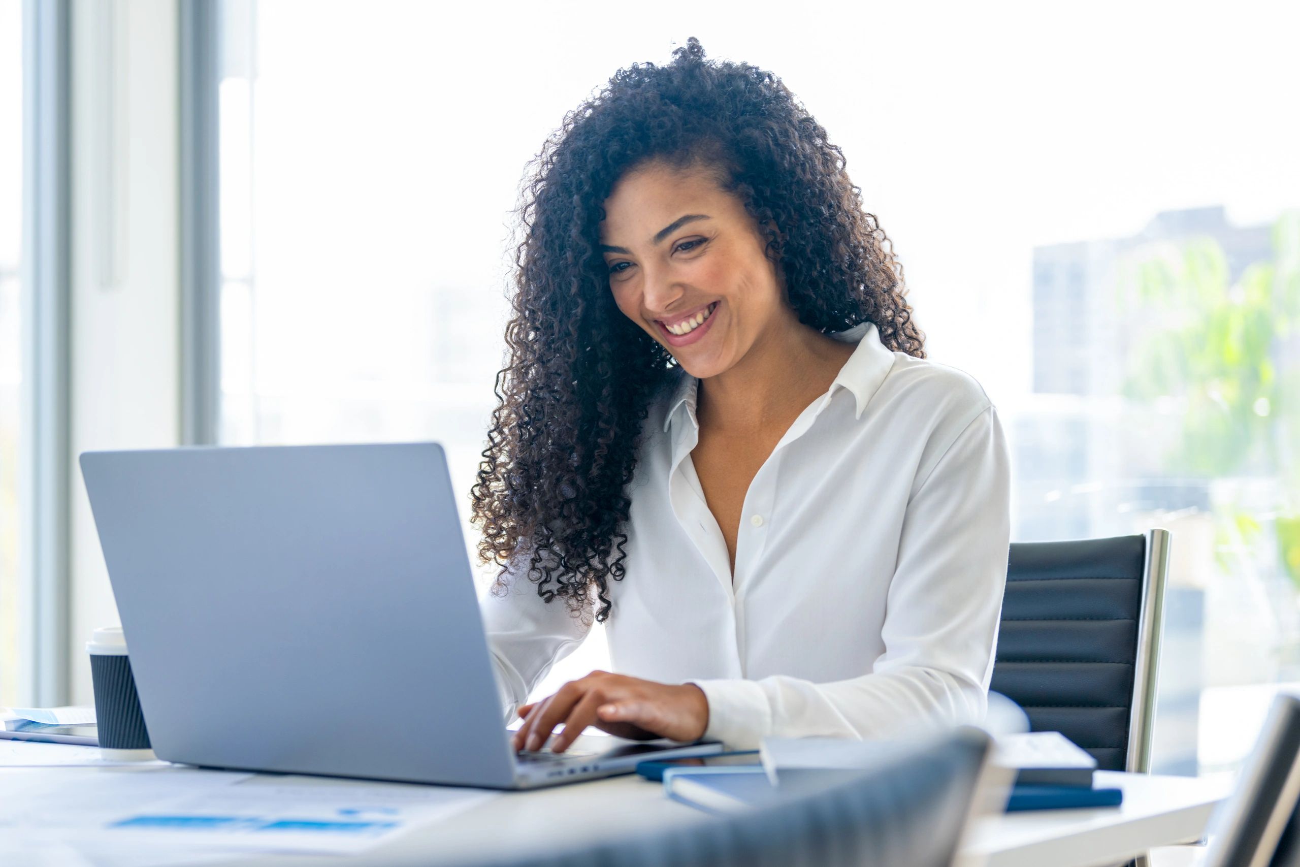 Professional portrait of a woman smiling